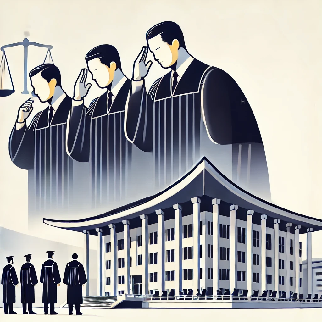 ์ธ ๋ช
์ ํ์ฌ๊ฐ ๋จธ๋ฆฌ๋ฅผ ๊ฐ๋ก์ ๋ ๋ชจ์ต